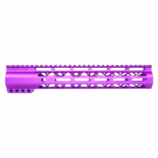 Guntec USA AirLok Series M-LOK Compression Free Floating Handguard w/Monolithic Top Rail 12in Purple