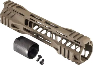 TRYBE Defense AR-15 M-LOK Extra Lightweight Quad Handguard w/ Cut Rail 9in Flat Dark Earth
