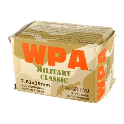 Military Classic FMJ 7.62x39mm 124gr Full Metal Jacket 1,000/Case