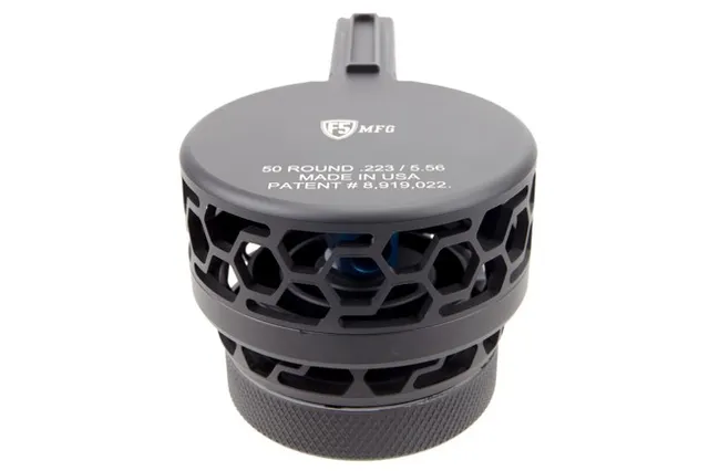 F5 MFG AR-15 .223/5.56 Skeletonized Drum Magazine - 50 RD
