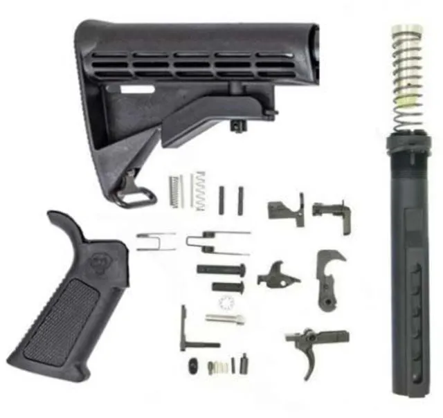 DPMS Panther Polished Trigger AR-10 Lower Build Kit w/Overmolded Grip