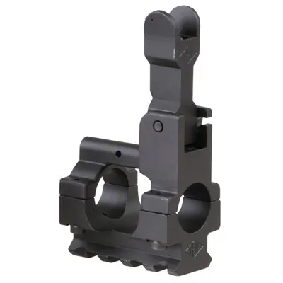 YHM-9835a - AR15 Gas Block Front Sight W/Rail .750 Steel BK