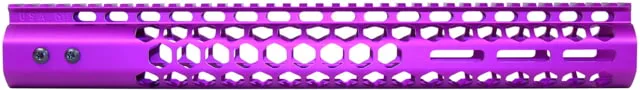 Guntec USA Honeycomb M-LOK Free Floating Handguard With Monolithic Top Rail 15in Anodized Purple