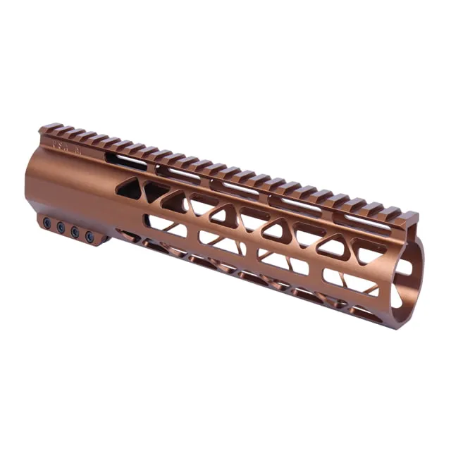 Guntec USA 10in .308 Caliber AIR-LOK Series M-LOK Compression Free Floating Handguard With Monolithic Top Rail Anodized Bronze