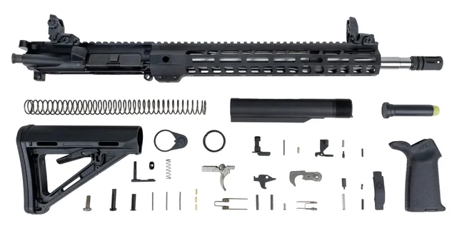PSA 16" 5.56 NATO 1/7 Mid-Length Stainless Steel 13.5" M-LOK MOE EPT Rifle Kit with MBUS Sight Set