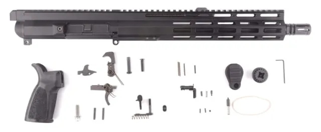 FM Products MIKE-15 .223 Wylde Gen 2 Build Kit 12.5inch Mid Length 4-Position Front Charge 11.75in M-LOK Handguard A2 Flash Hider Black