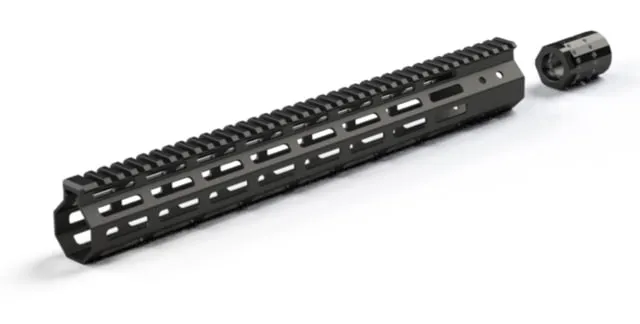 FM Products Gen 2 Ultra Light Free Float AR15 M-LOK Handguard w/ Barrel Nut Black 15 in