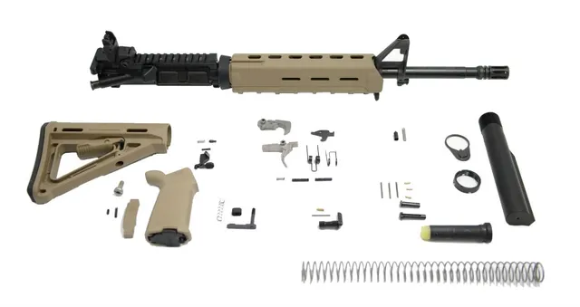 PSA 16" Midlength Nitride 5.56 NATO 1:7 MOE EPT Freedom Rifle Kit with Rear MBUS, Flat Dark Earth