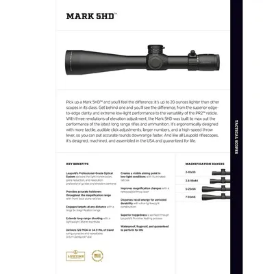 Mark 5HD 7-35x56mm FFP H59 Reticle Black