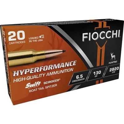 Fiocchi Scirocco Hyperformance 6.5 Creedmoor 130gr Boat Tail Spitzer 20/Box