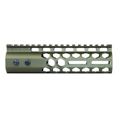 Guntec USA Air Lite Series Honeycomb M-LOK Free Floating Handguard w/ Monolithic Top Rail 7in Anodized Green