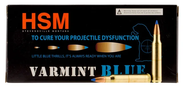 HSM Ammunition Varmint 55 gr BlitzKing .223 Rem Ammo, 20/box
