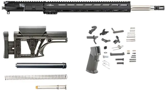 Luth-AR 20 in Bull Rifle kit minus Lower Receiver w/fixed stock M-LOK Black Rifle