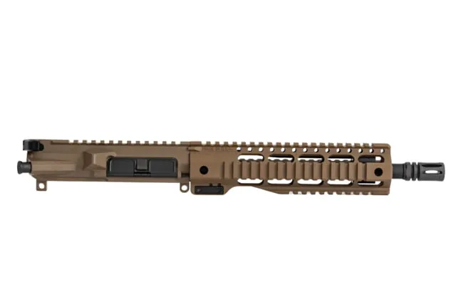 Mitchell Defense DOC 10.3in 5.56 NATO Upper Receiver Cold Hammer Forged Chrome-Lined Barrel Flat Dark Earth Finish Quad Rail Handguard
