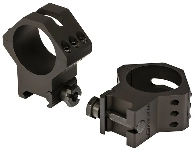 Weaver Tactical Precision 34mm High 7075 T6 Aluminum 2-Piece 6-Hole Quick Detach Picatinny Ring, Anodized Black