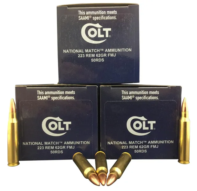 Colt DT Defense, National Match 62 gr Full Metal Jacket .223 Rem Ammo, 50/box