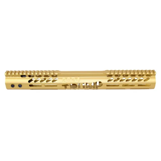 Guntec USA Trump Series Limited Edition M-LOK System Free Floating Handguard w/ Monolithic Top Rail 15in Anodized Gold