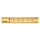 Guntec USA MOD LITE Skeletonized Series M-LOK Free Floating Handguard With Monolithic Top Rai Anodized Gold 12in