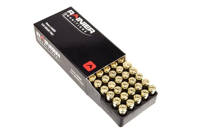 Rainier Munitions 9mm 124gr Factory New 50 Rd Box