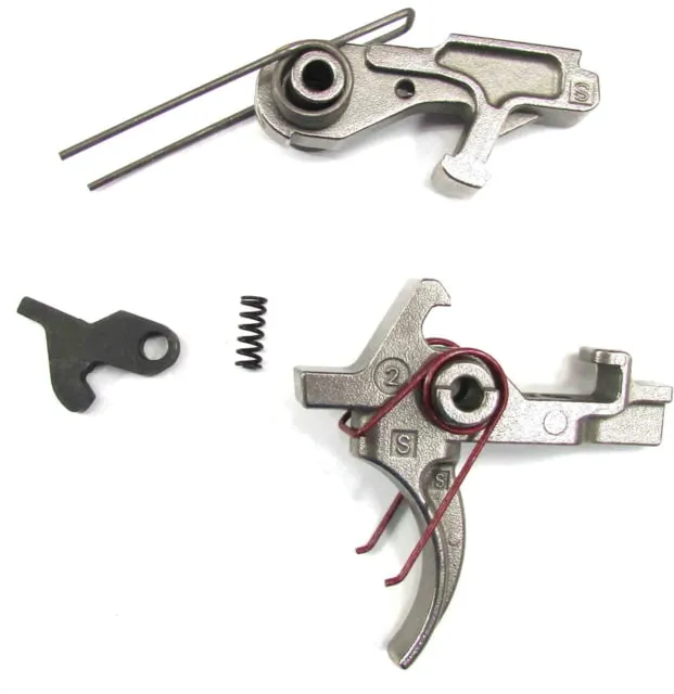 WMD Guns NiB-X AR Platform 2 Stage Trigger Curved 4.5 lb Nickel Silver