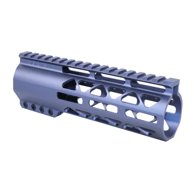 Guntec USA 7in .308 Caliber AIR-LOK Series M-LOK Compression Free Floating Handguard With Monolithic Top Rail Anodized Grey