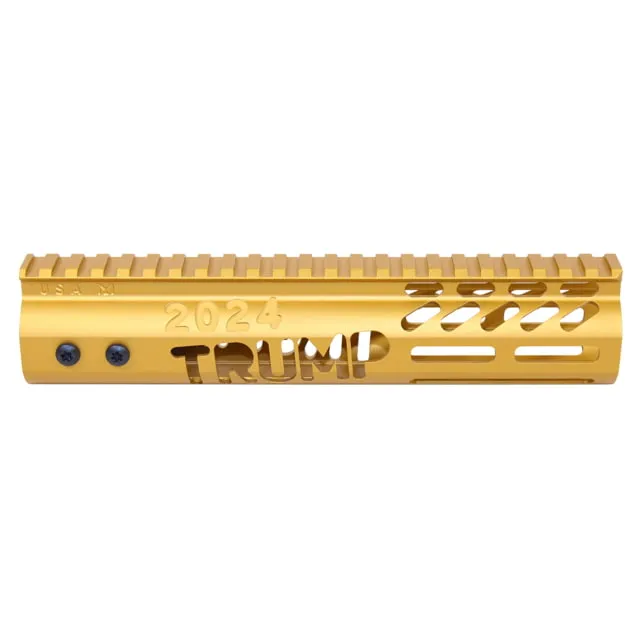 Guntec USA Trump Series Limited Edition M-LOK System Free Floating Handguard w/ Monolithic Top Rail 9in Anodized Gold