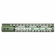 Guntec USA Air Lite M-LOK Free Floating Handguard w/Monolithic Top Rail 12in Green