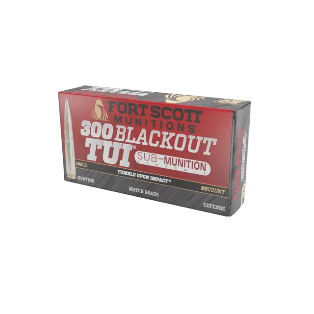 Fort Scott Munitions Tumble Upon Impact .300 AAC Blackout 190 gr Ammo SCS