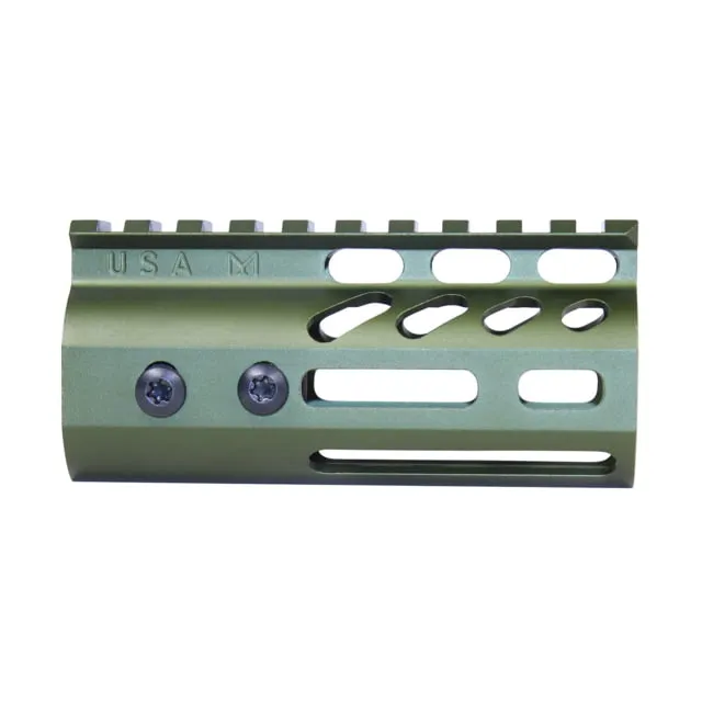 Guntec USA Ultra Lightweight Thin M-LOK System Free Floating Handguard w/Monolithic Top Rail 4in Green