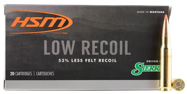 HSM Ammunition Low Recoil 150 gr .308 Win Ammo, 20/box