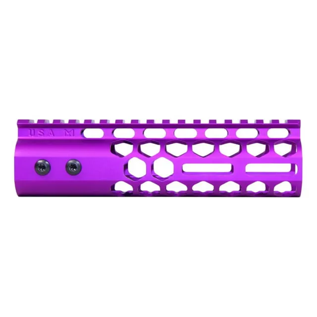 Guntec USA Air Lite Series Honeycomb M-LOK Free Floating Handguard w/ Monolithic Top Rail 7in Anodized Purple