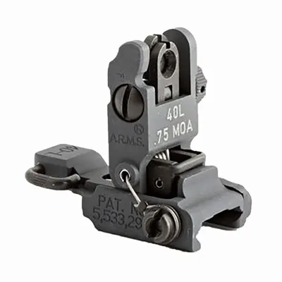 AR-15 Flip-Up Adjustable 40L Low Profile Rear Sight Black