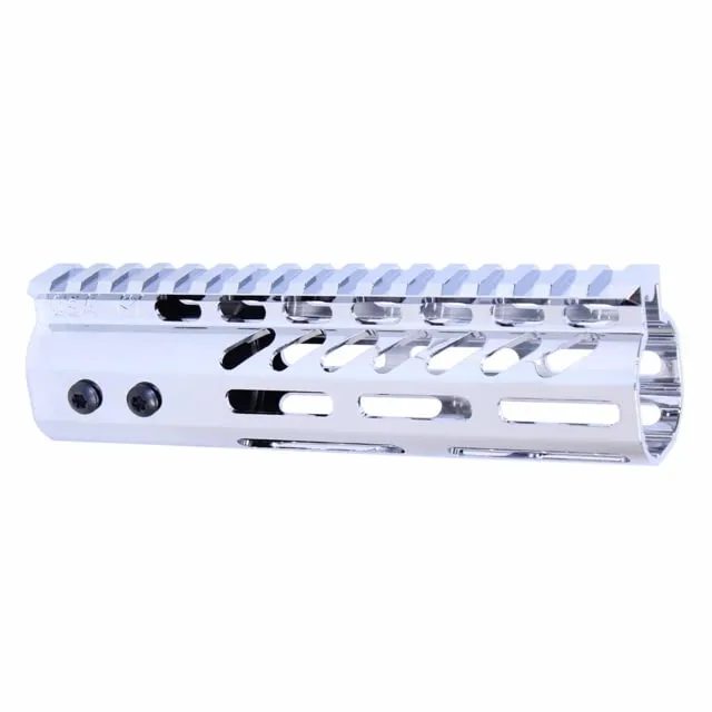 Guntec USA AR-15 Ultra Lightweight Thin M-LOK Free Floating Handguard w/ Monolithic Top Rail 7in Chrome