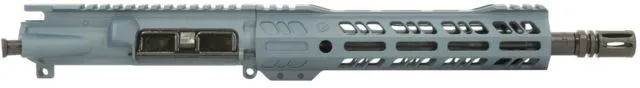 Grid Defense Complete Upper Receiver 5.56mm 10.5 inch Carbine Length 4150 Steel M4 Barrel 1-7 Twist A2 Flash Hider Blue Titanium