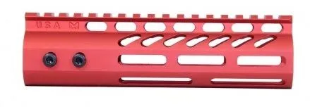 Guntec USA Ultra Lightweight Thin M-LOK Free Floating Handguard w/Monolithic Top Rail 7in Red