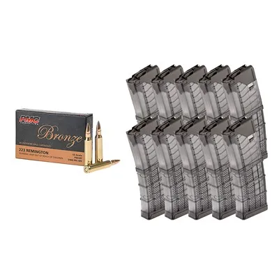 1,000rds Bronze .223 Rem 55gr FMJ With 10x Lancer Mags