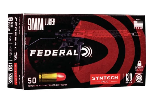 American Eagle Syntech Pistol Caliber Carbine 9mm 130 gr Syntech Jacket FN 50 Rounds Ammunition