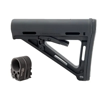 Collapsible AR-15 MOE Stock Assy Black W/ Folding Stock Adapter