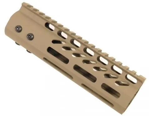 Guntec USA Ultra Lightweight Thin M-LOK Free Floating Handguard w/Monolithic Top Rail 7in Flat Dark Earth