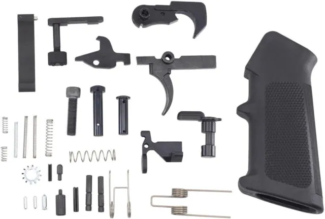 JE Machine Tech AR-15 Lower Parts Kit w/ Regular Safety Selector Black