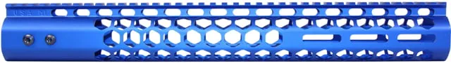 Guntec USA Honeycomb M-LOK Free Floating Handguard With Monolithic Top Rail 15in Anodized Blue