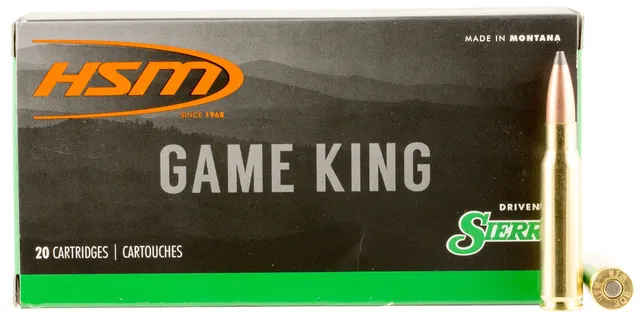 HSM Ammunition Game King 165 gr Spitzer Boat Tail .308 Win Ammo, 20/box