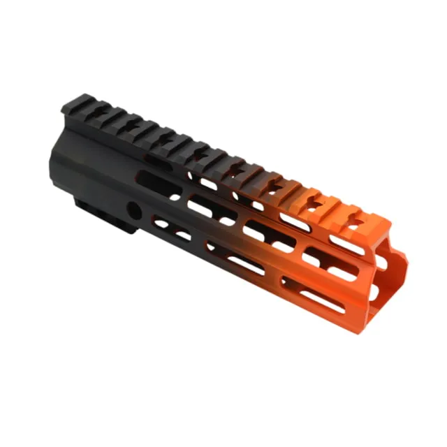 Tiger Rock AR-15 Angle Cut Clamp On M-LOK 7in Handguard Black Base Cerakote Gradient Organge Medium