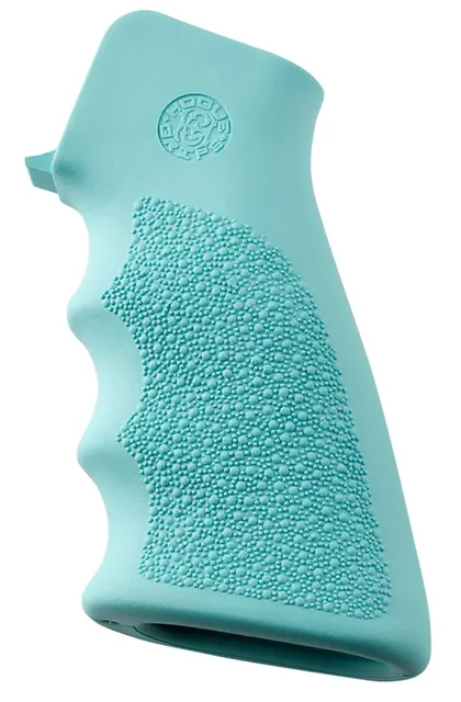 Hogue Grip w/ Finger Grooves for AR-15/M-16 Rifles, Aqua Blue