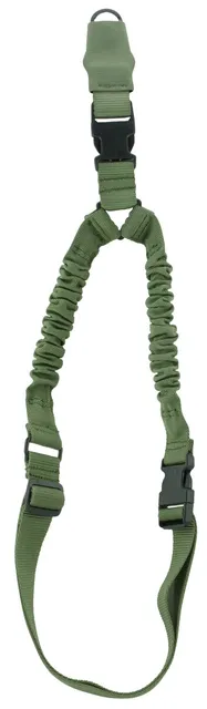 Aim Sports 1-Point Bungee Adjustable Heavy-Duty Sling w/ Steel Clip, Green