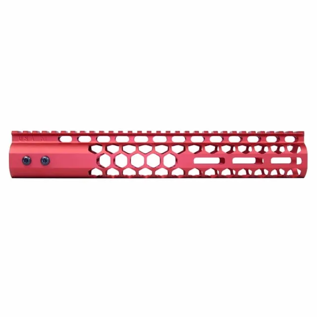 Guntec USA Air Lite Honeycomb Series M-LOK Free Floating Handguard w/Monolithic Top Rail 12in Red