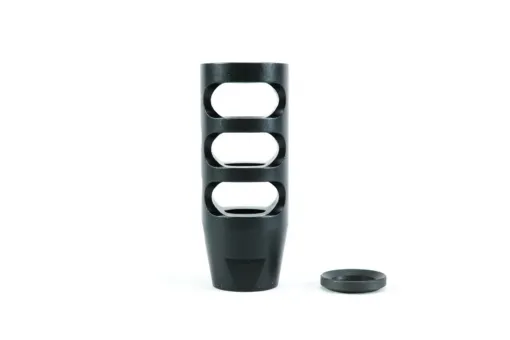 NBS 9mm 1/2-28 TPI Three Port Muzzle Brake - Black Nitride