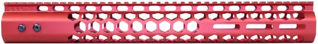 Guntec USA Honeycomb M-LOK Free Floating Handguard With Monolithic Top Rail 15in Anodized Red