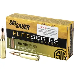 Sig Sauer Elite Performance .308 Win Ammunition, 20 Rounds Ballistic Tip 165gr