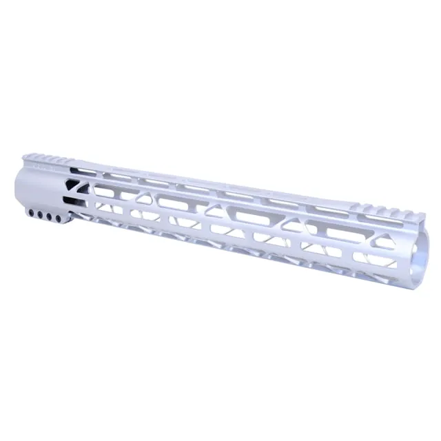 Guntec USA AR-308 15in AIR-LOK Series M-LOK Compression Free Floating Handguard With Monolithic Top Rail Gen 2 Anodized Clear